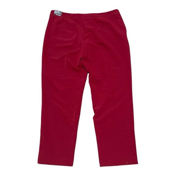 Zac & Rachel Bond 18 Garnet Red Ruffle Detail Slim Ankle Dress Pants Size 14 NWT - Picture 2 of 10